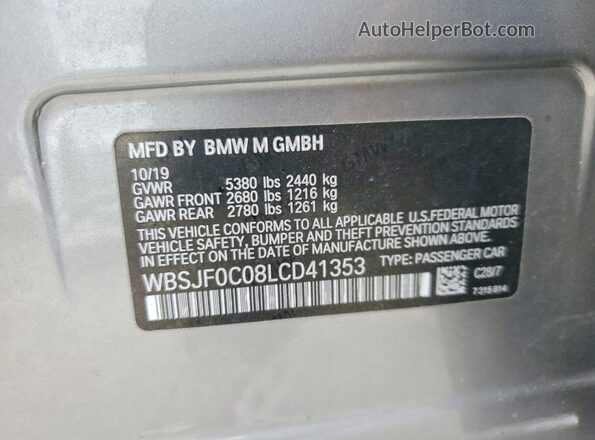 WBSJF0C08LCD41353 2020 BMW M5 Charcoal Շարժիչի բաժամունքի տեսք