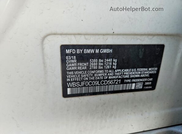 WBSJF0C09LCD56721 2020 BMW M5 White ძრავის განყოფილების ხედი