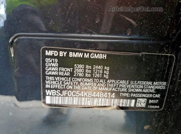 WBSJF0C54KB448414 2019 BMW M5 Black Widok komory silnika