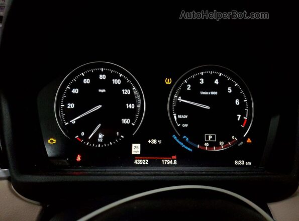 WBXJG9C07N5V41771 2022 BMW X1 Black Instrument cluster view