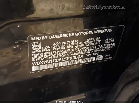 WBXYN1C08L5P03698 2020 BMW X2 Черный Вид подкапотного пространства