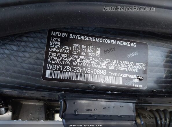 WBY1Z8C32HV890898 2017 BMW I3 White Շարժիչի բաժամունքի տեսք