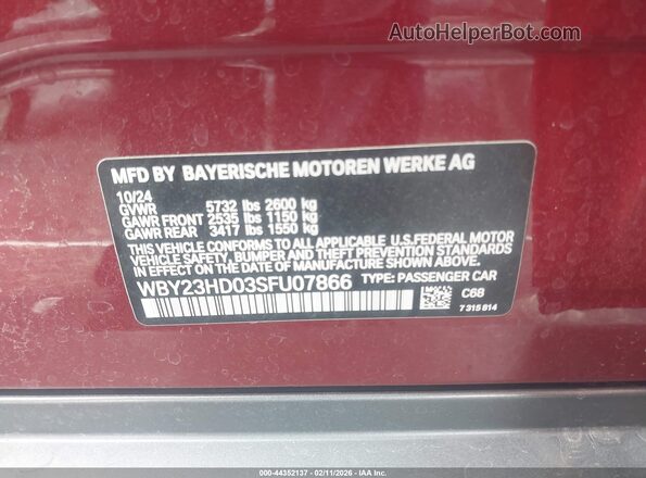 WBY23HD03SFU07866 2025 BMW I4 Red ძრავის განყოფილების ხედი