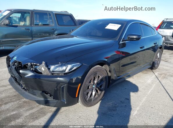 WBY23HD07SFU59856 2025 BMW I4 Black წინა მარცხენა ხედი სამი მეოთხედიდან