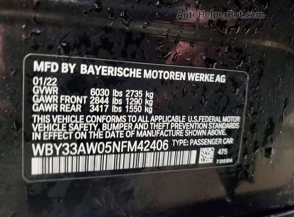 WBY33AW05NFM42406 2022 BMW I4 Black Widok komory silnika