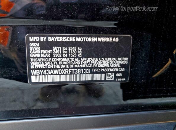 WBY43AW0XRFT38133 2024 BMW I4 Black Vista del compartimento del motor