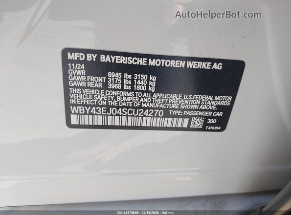 WBY43EJ04SCU24270 2025 BMW OTHER White Вид підкапотного простору