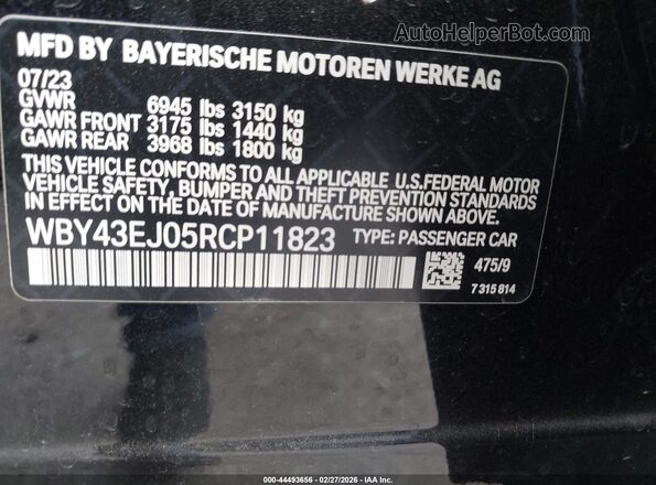 WBY43EJ05RCP11823 2024 BMW OTHER Black Вид підкапотного простору