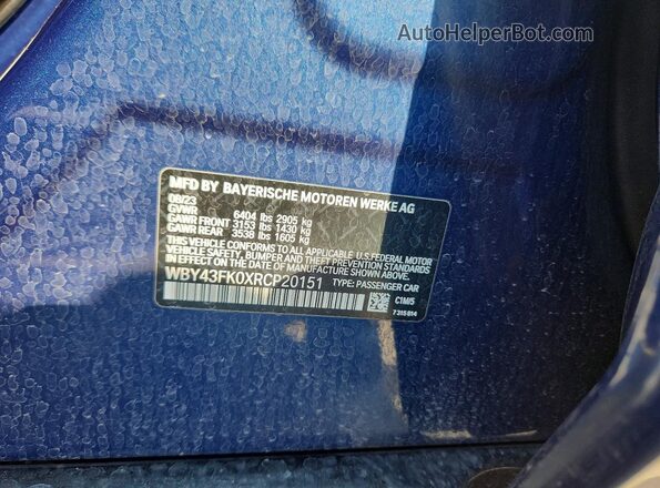 WBY43FK0XRCP20151 2024 BMW OTHER Blue ძრავის განყოფილების ხედი