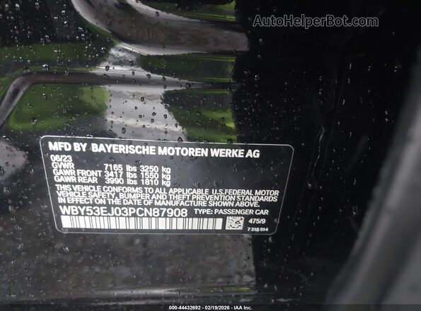 WBY53EJ03PCN87908 2023 BMW OTHER Black ძრავის განყოფილების ხედი