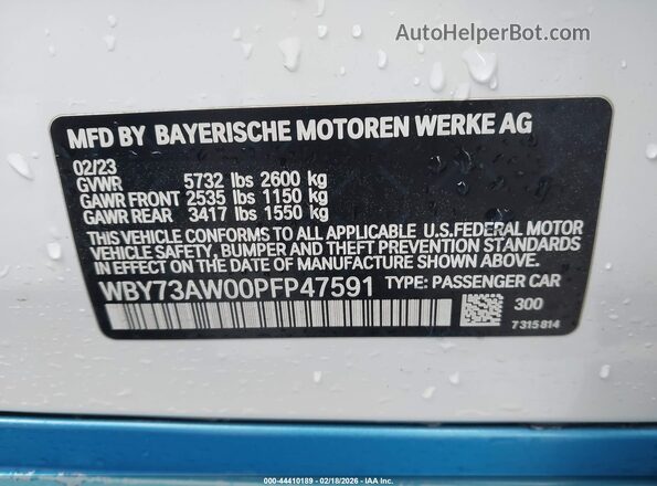 WBY73AW00PFP47591 2023 BMW I4 White Widok komory silnika