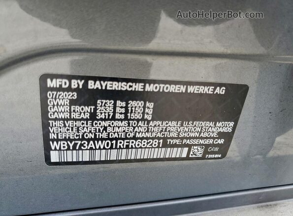 WBY73AW01RFR68281 2024 BMW I4 Silver Engine compartment view