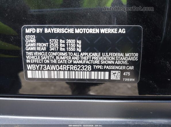 WBY73AW04RFR62328 2024 BMW I4 Black ძრავის განყოფილების ხედი