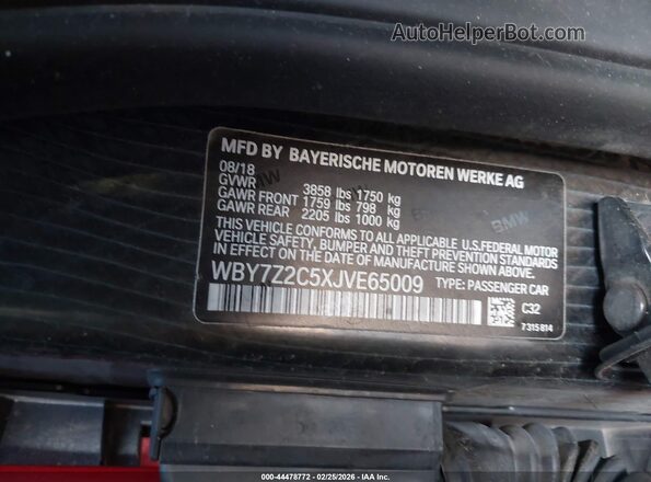 WBY7Z2C5XJVE65009 2018 BMW I3 Красный Вид подкапотного пространства