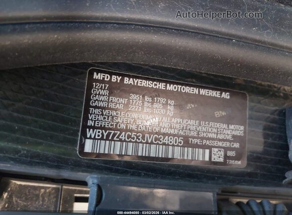 WBY7Z4C53JVC34805 2018 BMW I3 White Вид підкапотного простору