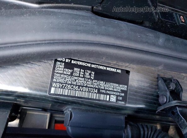 WBY7Z6C56JVB97034 2018 BMW I3 Red VIN կոդի պիտակի տեսք