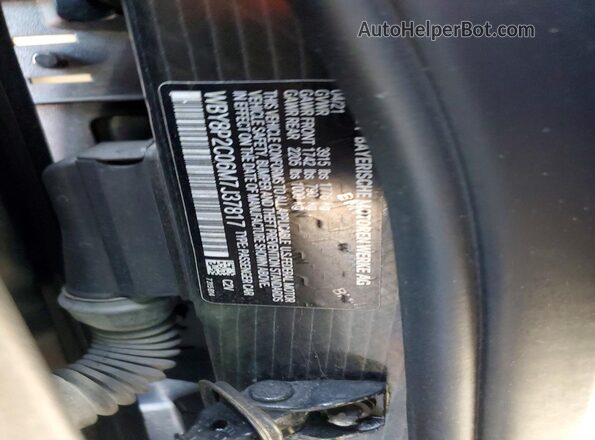 WBY8P2C06M7J37817 2021 BMW I3 Черный Вид наклейки с VIN-кодом