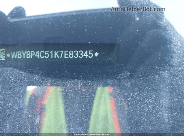 WBY8P4C51K7E83345 2019 BMW I3 Black Շարժիչի բաժամունքի տեսք