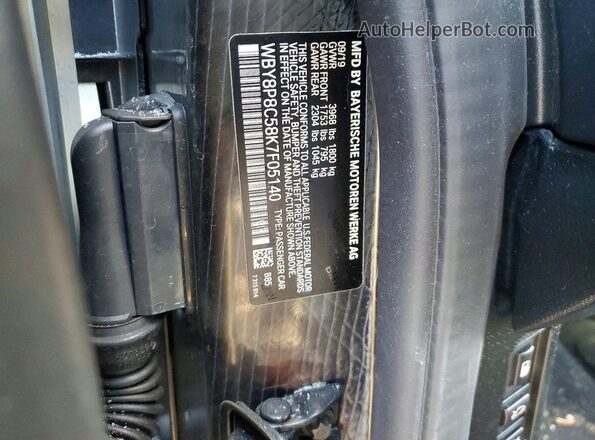 WBY8P8C58K7F05140 2019 BMW I3 White Вид підкапотного простору