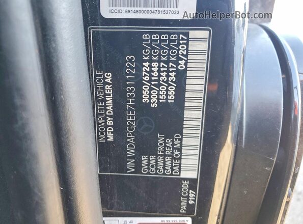 WDAPG2EE7H3311223 2017 MERCEDES-BENZ METRIS Black Widok naklejki z numerem VIN