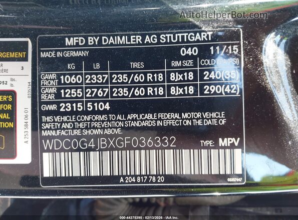 WDC0G4JBXGF036332 2016 MERCEDES-BENZ GLC 300 Black Widok komory silnika