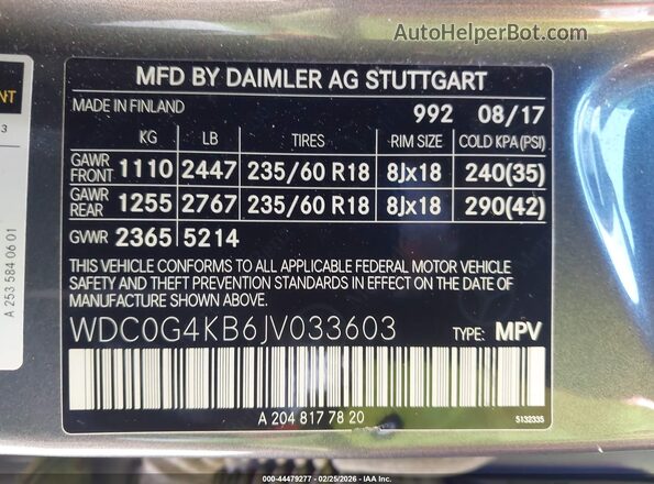 WDC0G4KB6JV033603 2018 MERCEDES-BENZ GLC 300 Gray ძრავის განყოფილების ხედი