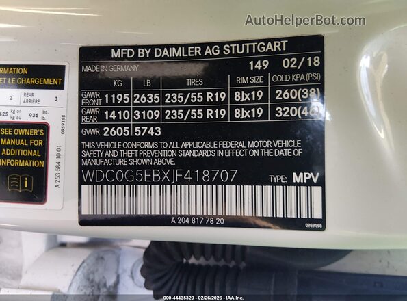 WDC0G5EBXJF418707 2018 MERCEDES-BENZ GLC 350E White Vista del compartimento del motor