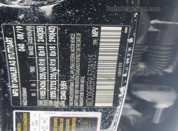 WDC0G8EB9LF708215 2020 MERCEDES-BENZ GLC-CLASS Black VIN sticker view