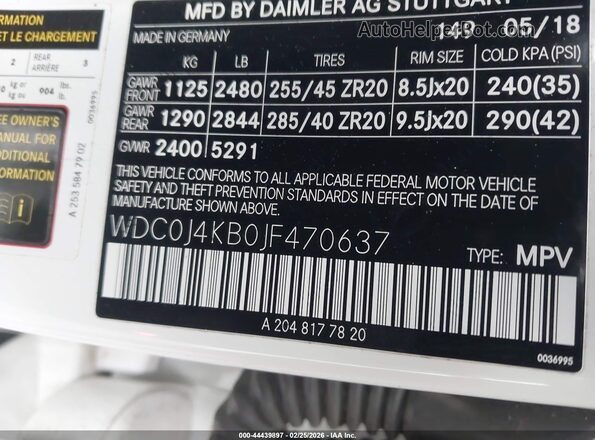WDC0J4KB0JF470637 2018 MERCEDES-BENZ GLC 300 COUPE White Vista del compartimento del motor