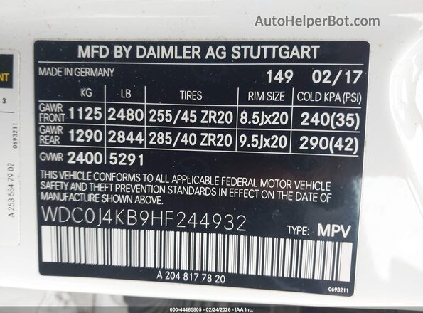 WDC0J4KB9HF244932 2017 MERCEDES-BENZ GLC 300 COUPE White ძრავის განყოფილების ხედი
