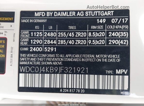 WDC0J4KB9JF321921 2018 MERCEDES-BENZ GLC 300 COUPE White Вид підкапотного простору