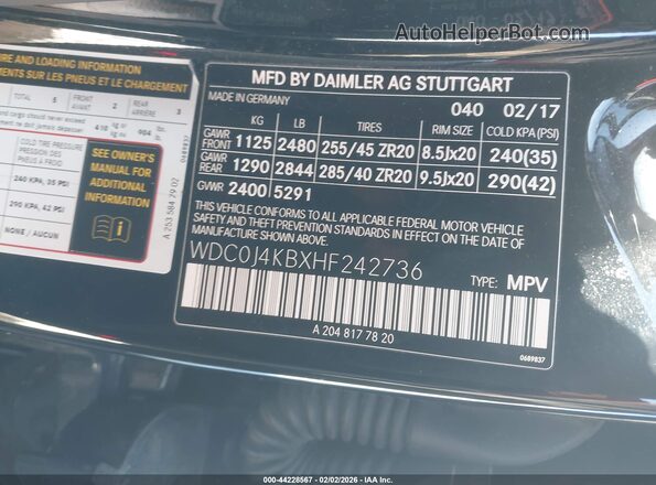 WDC0J4KBXHF242736 2017 MERCEDES-BENZ GLC 300 COUPE Black Widok komory silnika