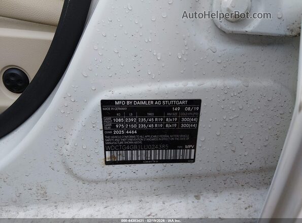 WDCTG4GB1LU024385 2020 MERCEDES-BENZ GLA 250 White Вид підкапотного простору