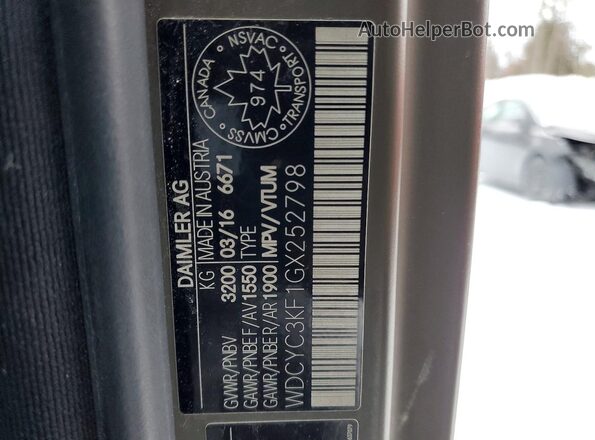 WDCYC3KF1GX252798 2016 MERCEDES-BENZ G-CLASS Green Widok naklejki z numerem VIN