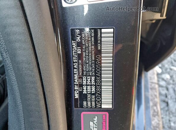 WDD7X8KB8KA005960 2019 MERCEDES-BENZ AMG Gray Շարժիչի բաժամունքի տեսք
