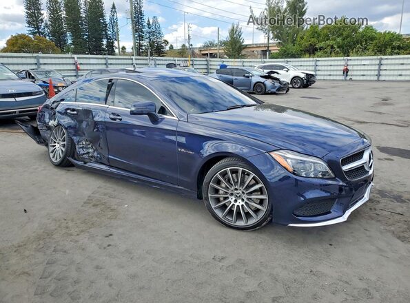 WDDLJ7DBXJA204739 2018 MERCEDES-BENZ CLS-CLASS Blue Delantero derecho
