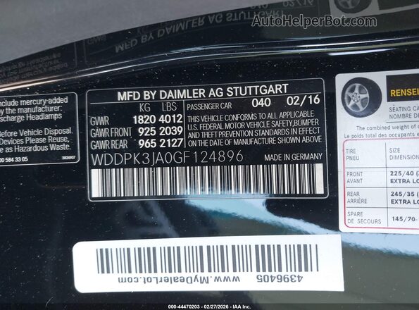 WDDPK3JA0GF124896 2016 MERCEDES-BENZ SLK 300 Black Вид підкапотного простору