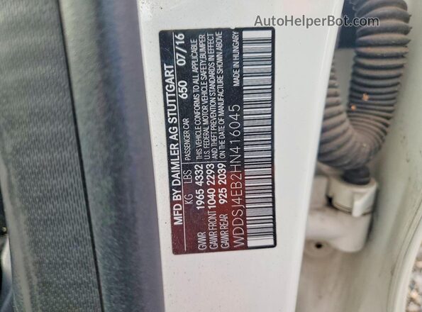 WDDSJ4EB2HN416045 2017 MERCEDES-BENZ CLA-CLASS White Вид підкапотного простору