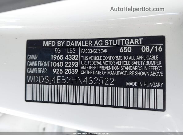 WDDSJ4EB2HN432522 2017 MERCEDES-BENZ CLA 250 Cream 