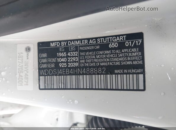 WDDSJ4EB4HN488882 2017 MERCEDES-BENZ CLA 250 Белый 