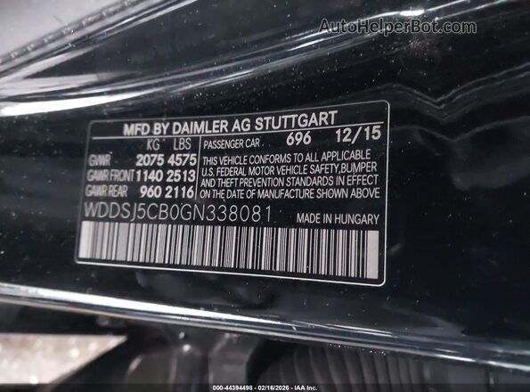 WDDSJ5CB0GN338081 2016 MERCEDES-BENZ AMG CLA 45 Черный Вид подкапотного пространства