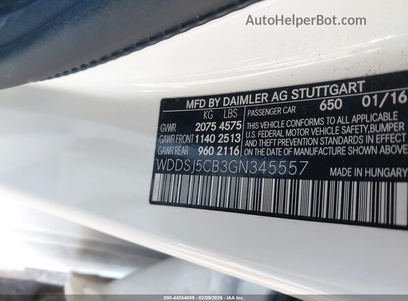 WDDSJ5CB3GN345557 2016 MERCEDES-BENZ AMG CLA 45 Белый Вид подкапотного пространства