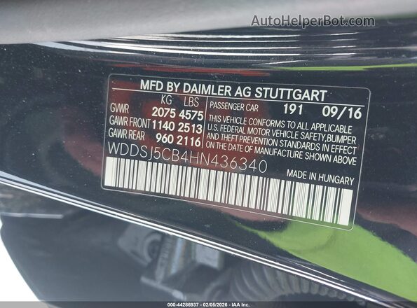 WDDSJ5CB4HN436340 2017 MERCEDES-BENZ AMG CLA 45 Черный Вид подкапотного пространства