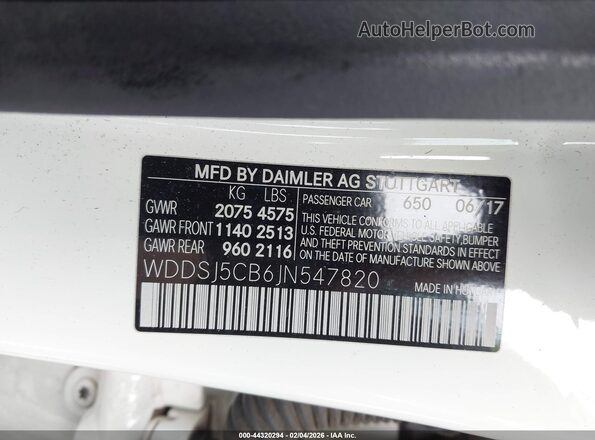 WDDSJ5CB6JN547820 2018 MERCEDES-BENZ AMG CLA 45 White Engine compartment view