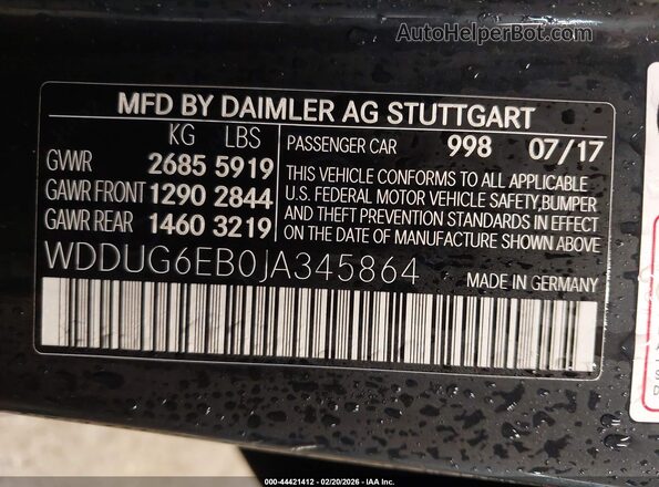 WDDUG6EB0JA345864 2018 MERCEDES-BENZ S-CLASS Navy 
