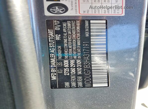 WDDUG7JB3HA317191 2017 MERCEDES-BENZ S Charcoal Engine compartment view