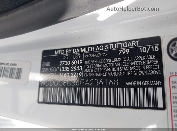 WDDUG8CB6GA236168 2016 MERCEDES-BENZ S-CLASS Белый Вид подкапотного пространства