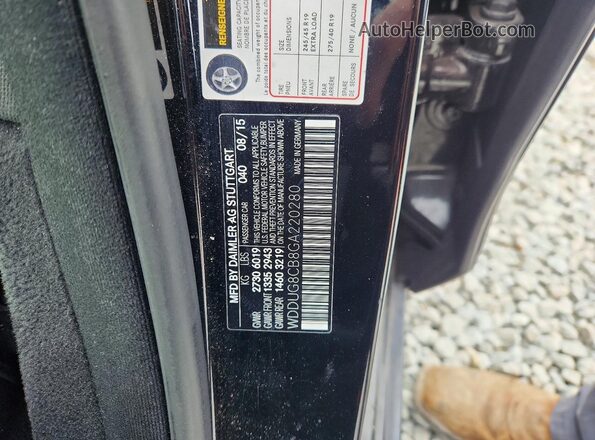 WDDUG8CB8GA220280 2016 MERCEDES-BENZ S Black Widok naklejki z numerem VIN