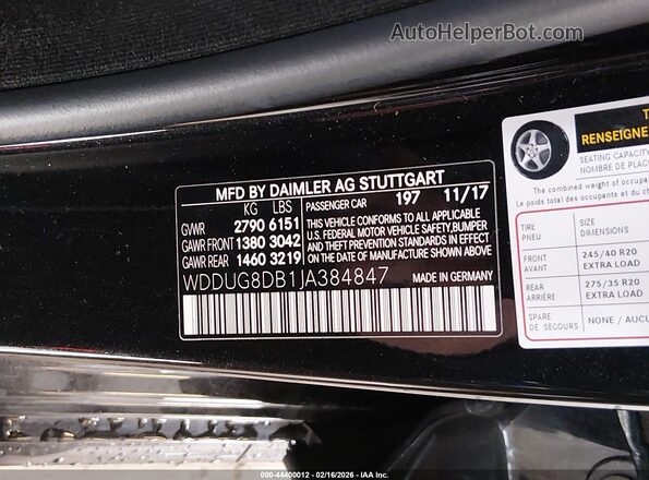 WDDUG8DB1JA384847 2018 MERCEDES-BENZ S-CLASS Black Widok komory silnika