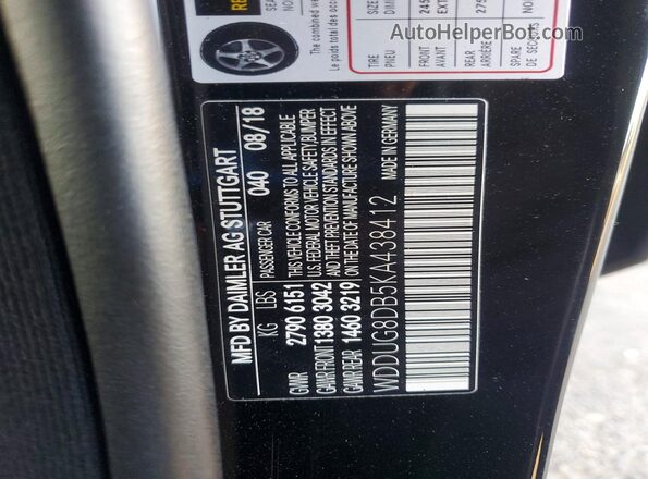 WDDUG8DB5KA438412 2019 MERCEDES-BENZ S Черный Вид подкапотного пространства